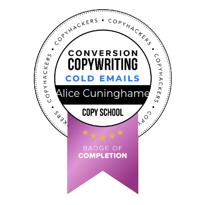Alice Cuninghame. Conversion Copywriter. Cold Emails.